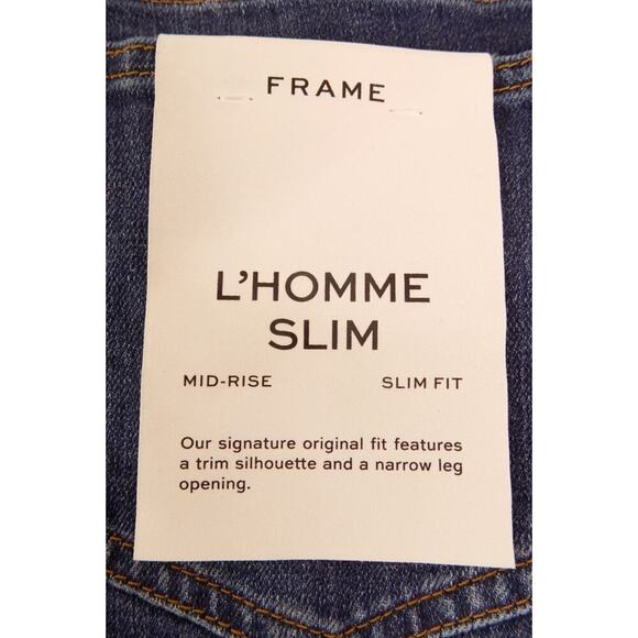 Frame L'Homme Slim Mid Rise Slim Fit Jeans, Size: 30 - Picture 4 of 6